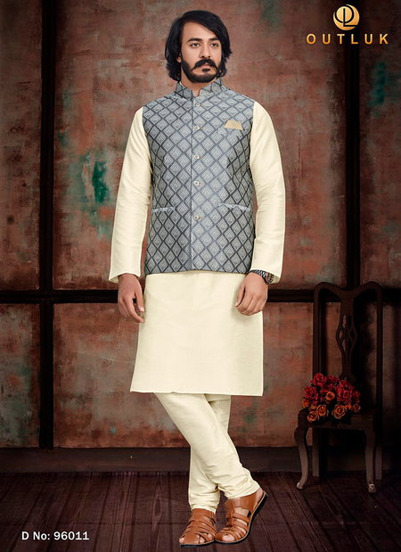 Gray Outluk 96 New Latest Designer Ethnic Wear Kurta Pajama With Jacket Collection 96011